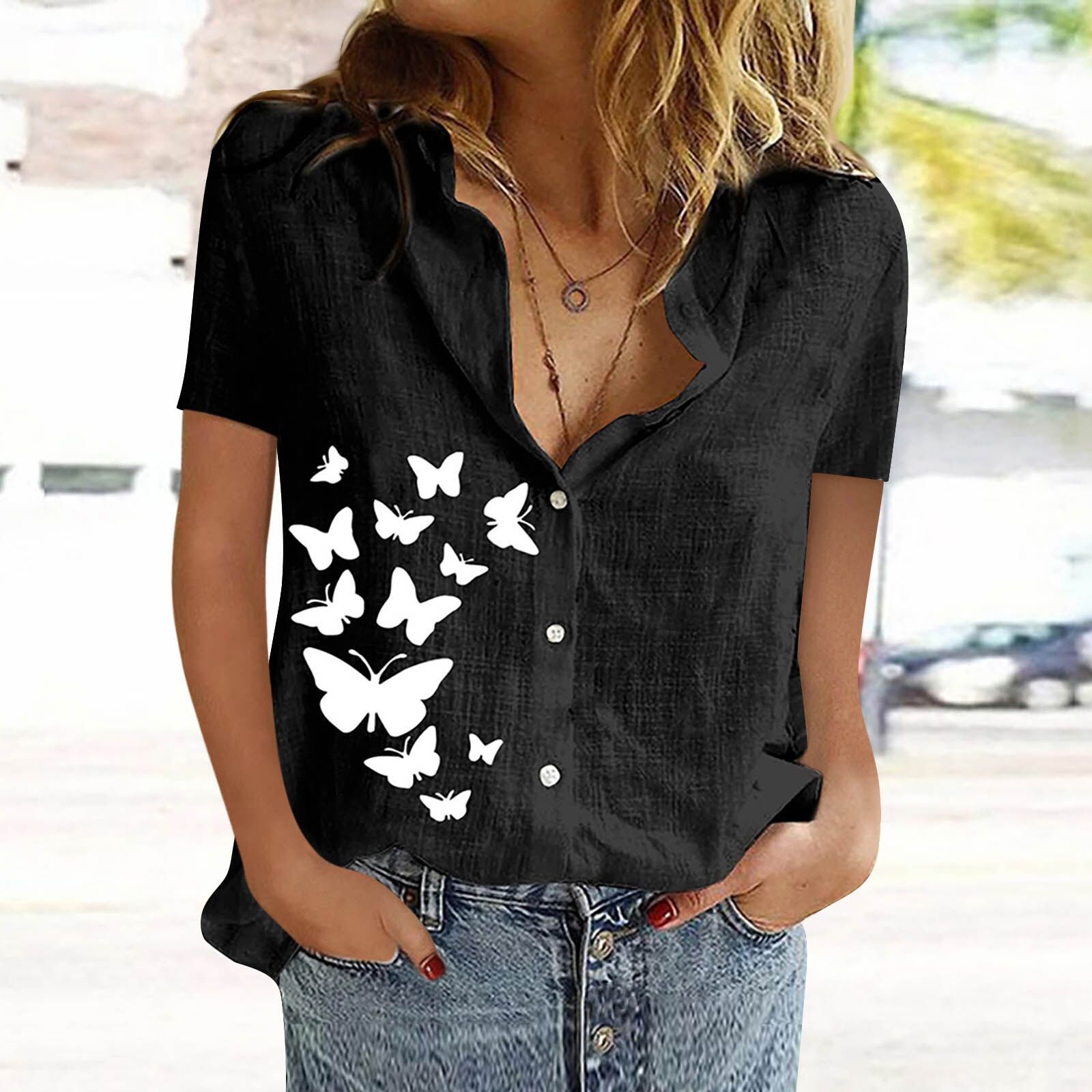 Women's Casual Fashion Cotton Linen Shirt