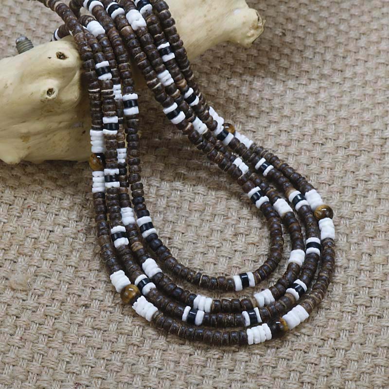 Men Tribe Ethnic Coconut Shell Necklace Men - Image 1