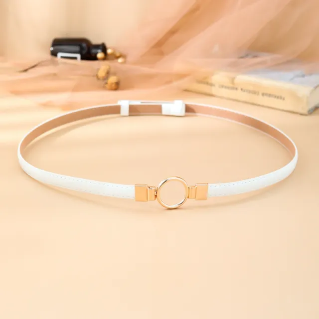 Fashion Adjustable Pair Buckle Dress Small Belt White - Shop at LoveMi