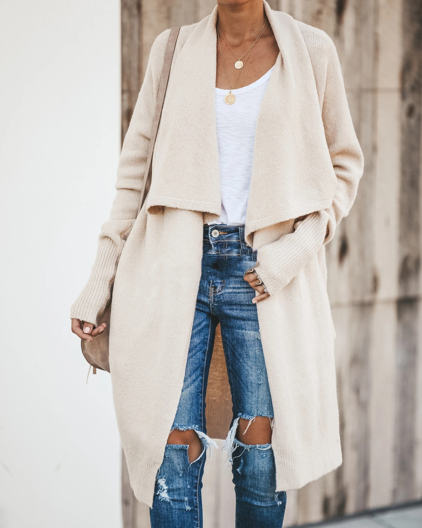 Title 4, Cardigan Veste Manteau Mi-long Pull Offrant Cha...