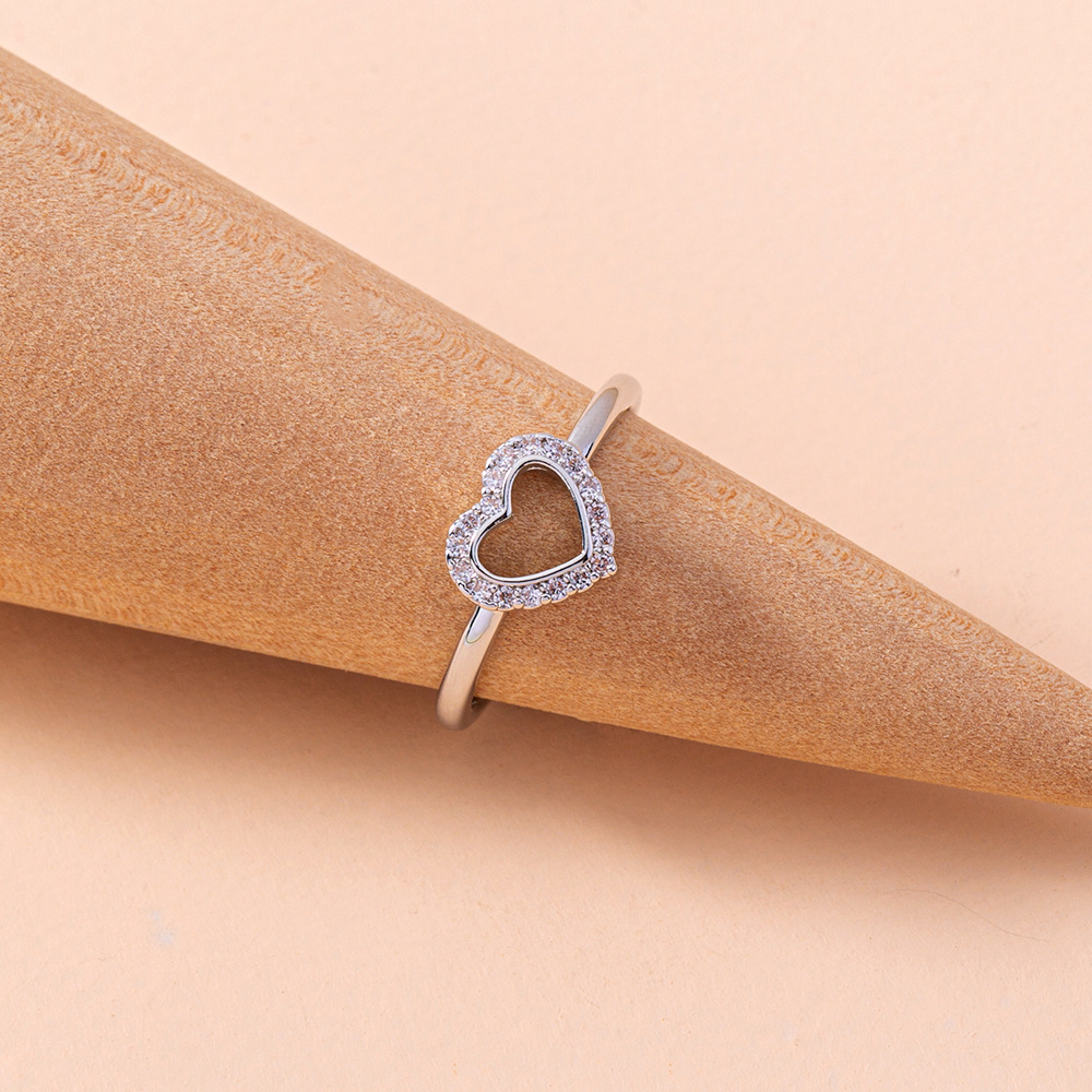 Small Love Zircon Wedding Ring Female Jewelry Accessories