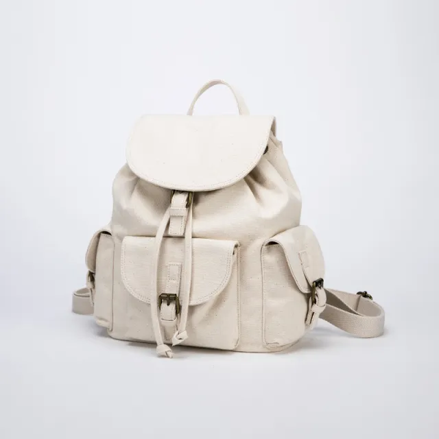 Sweet And Cute Simple Ins Strap Drawstring Backpack Beige - Shop at LoveMi