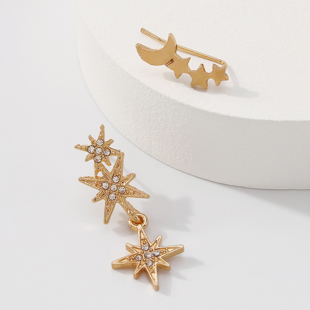 Asymmetrical Star-Shaped Stud Earrings