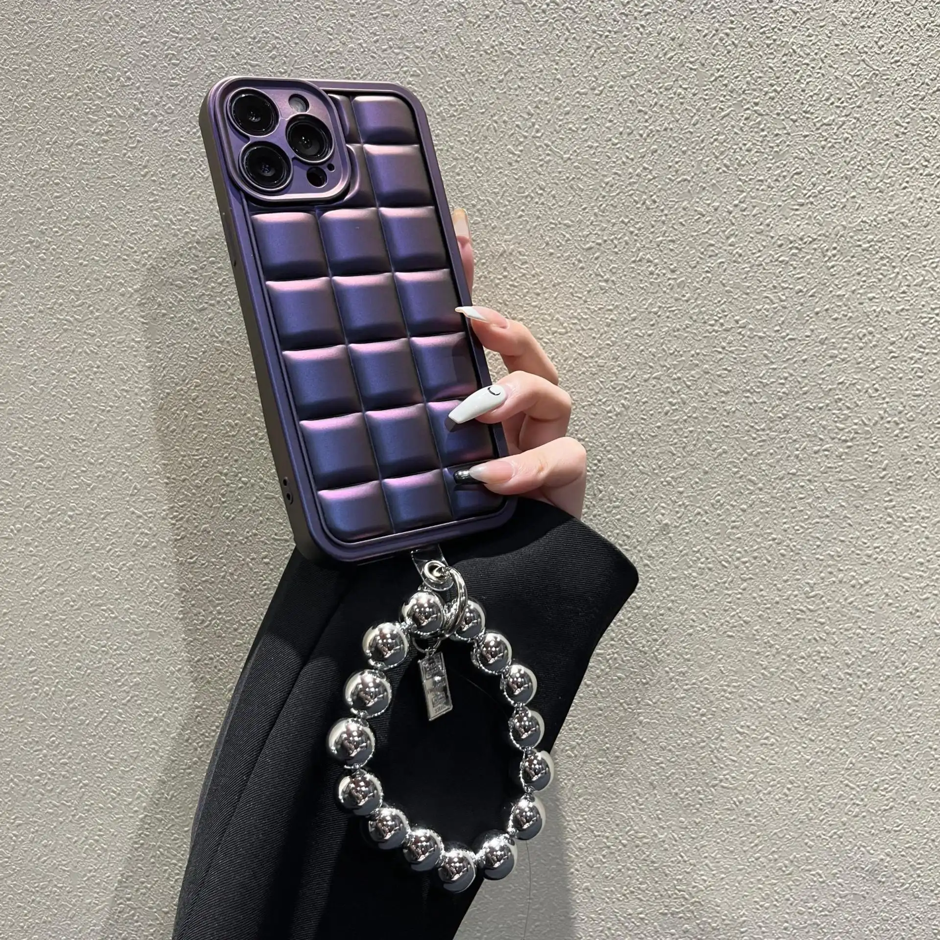 Isn Niche Wind Dark Purple Mobile Phone Case