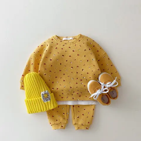 Infant & Kids Waffle Sweatshirt Casual Set