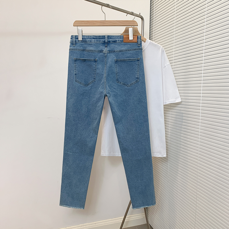 Jeans Summer New Trend Blue Washed Long Pants For Men