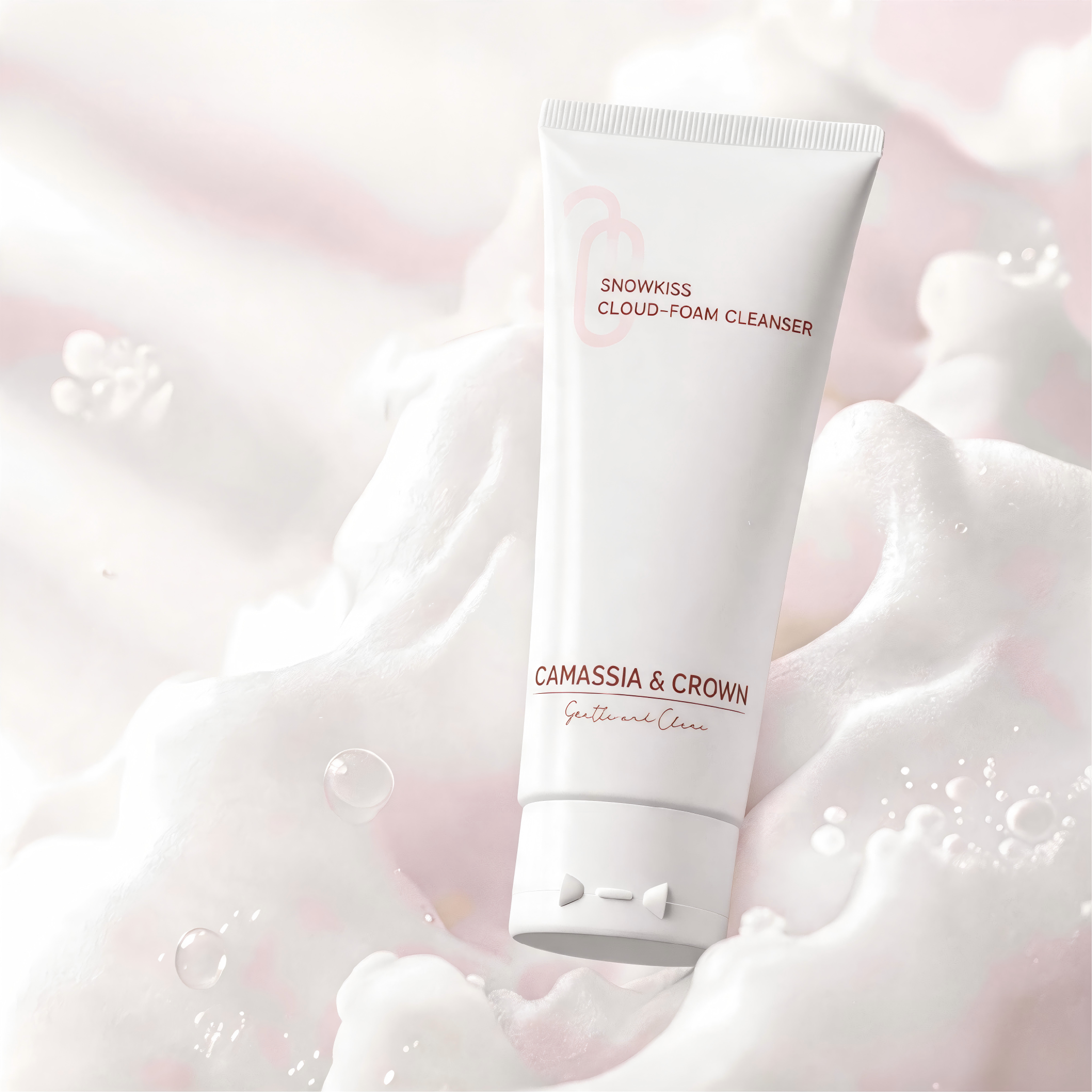 Snowkiss Amino Acid Cloud Foam Cleanser - Gentle Deep Pore Face Wash For Sensitive Skin - 35 Percent Amino Acid Formula - Hydrating And Non-Stripping