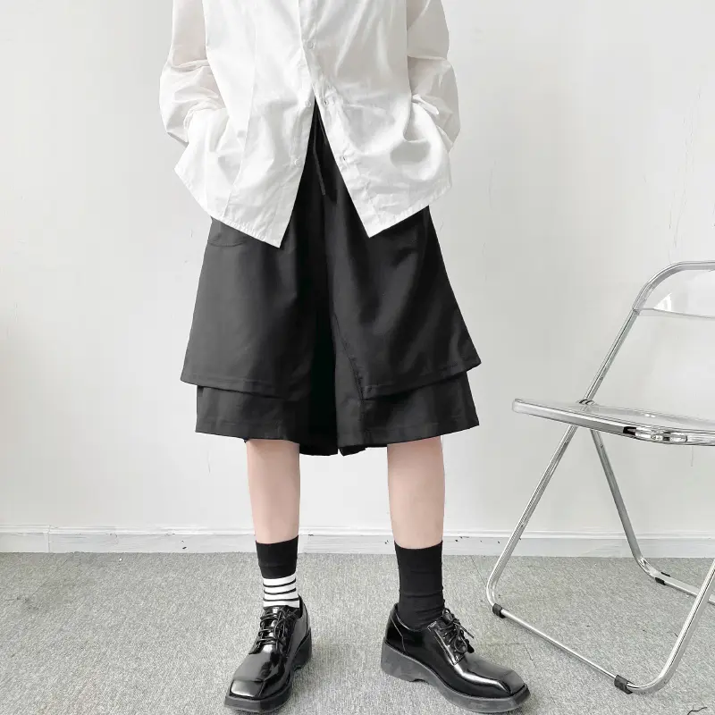 Personalized Men's Asymmetrical Loose Five-point Pants