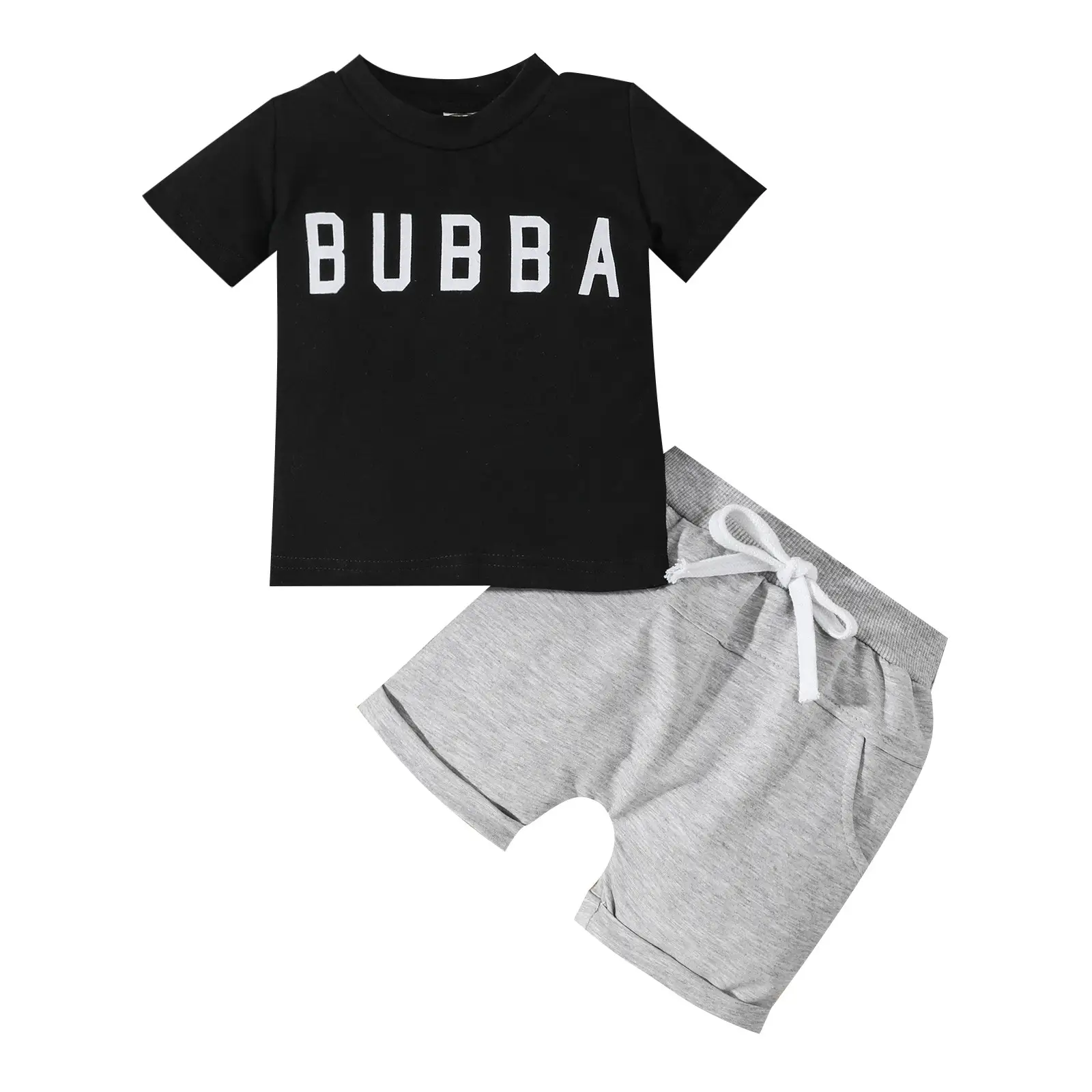 Boys' Casual Letter Printed T-shirt Set