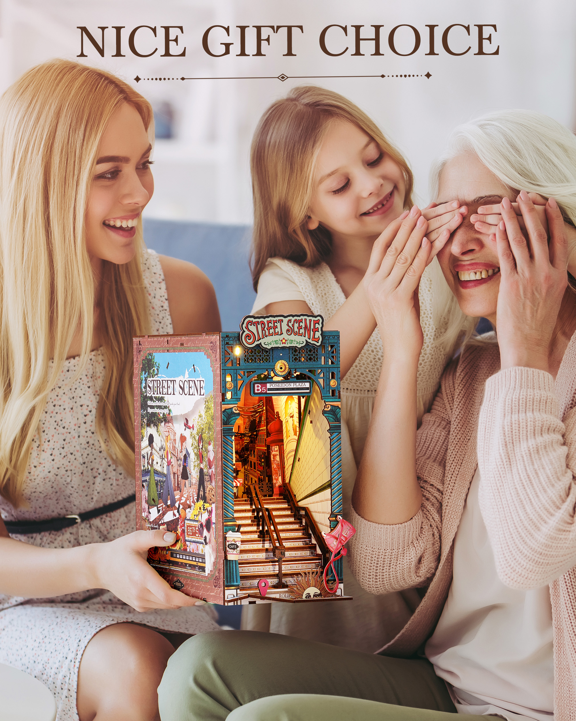 Rolife Urban Street Scene Bookend Set view 3