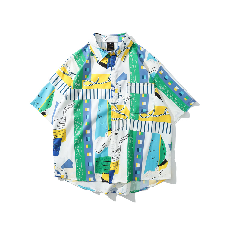 Summer Couple Loose Casual Flower Shirt Batch