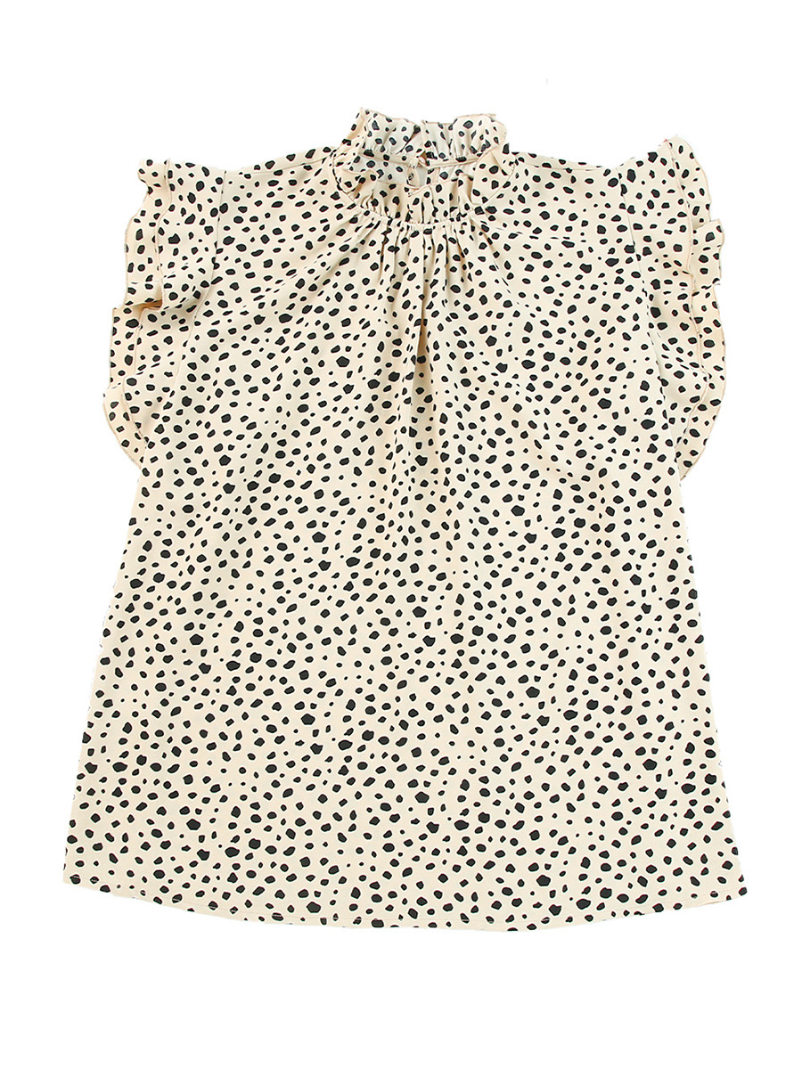 Title 5, Damen Leopard Print Rüschenärmelloses Chiffon S...