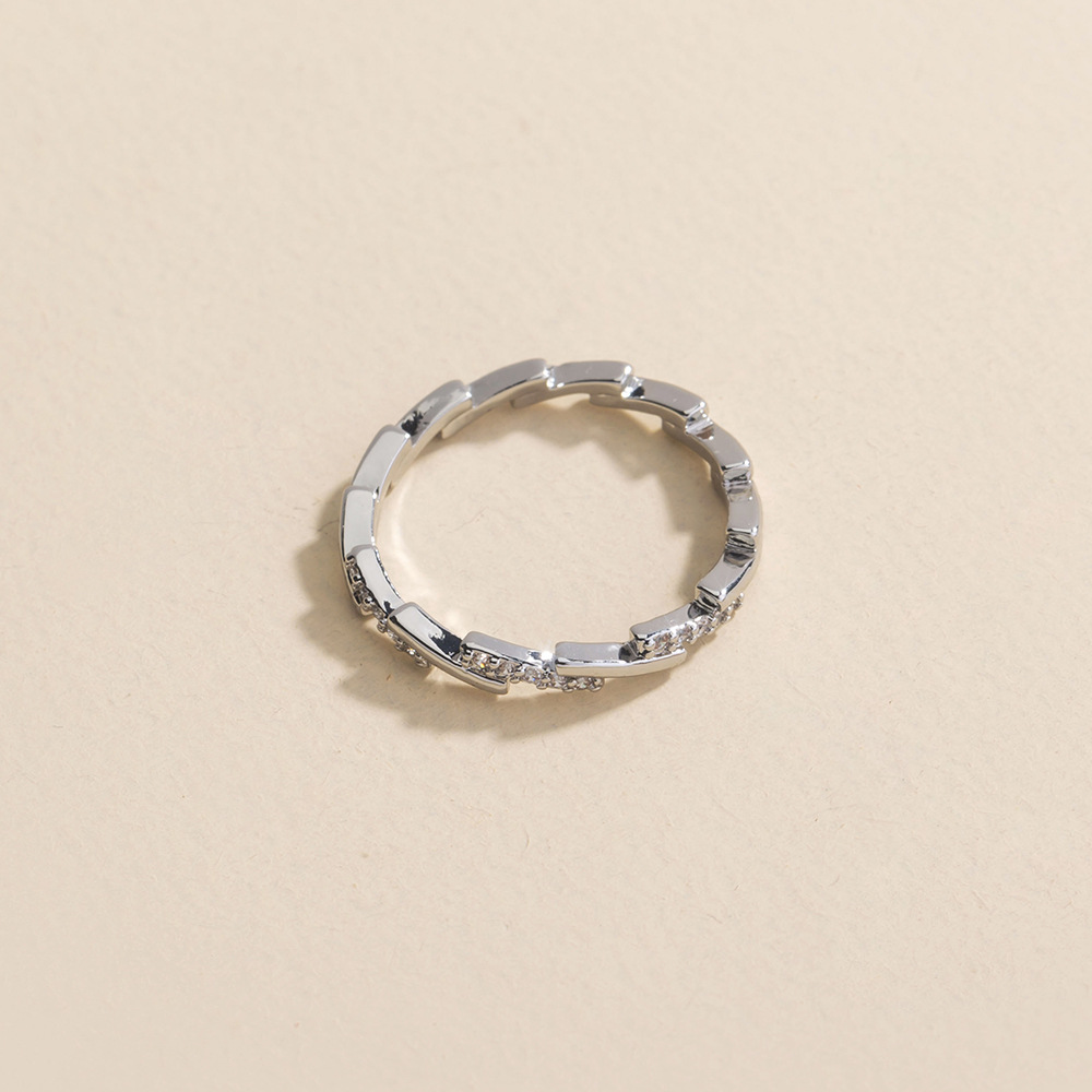 Micro-inlaid Interlaced Wave Zircon Ring Bracelet
