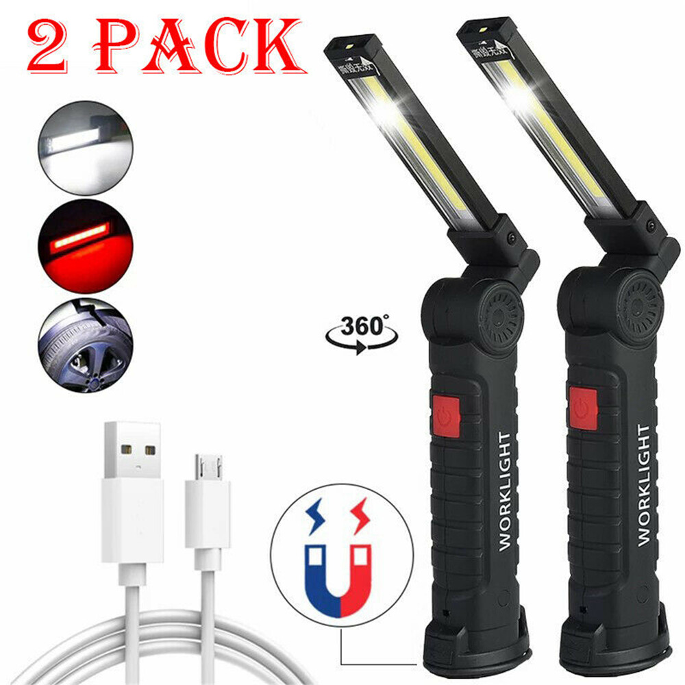 Magnetic Folding COB Work Light, 2-Pack