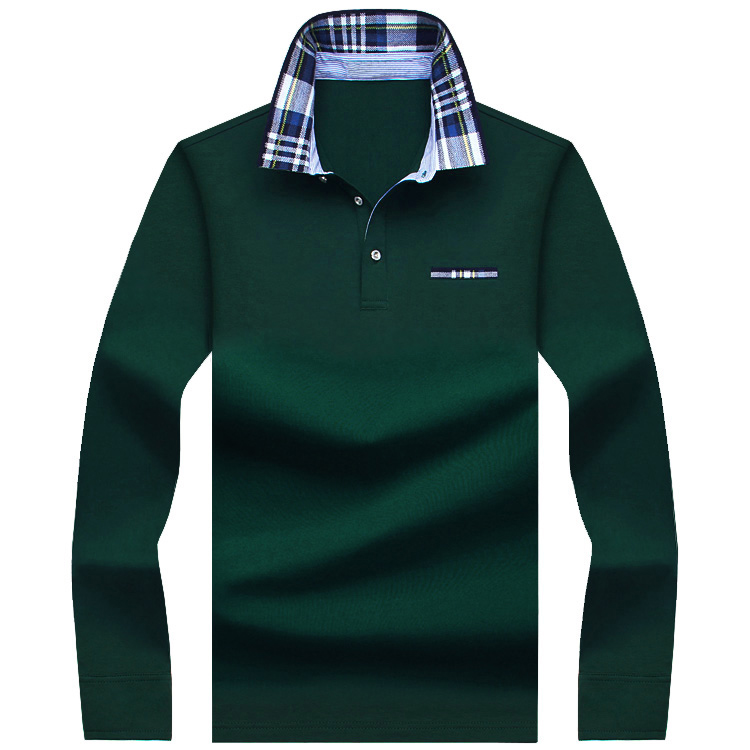 Men's Business Casual Lapel Fleece Loose Solid Color T-Shirt