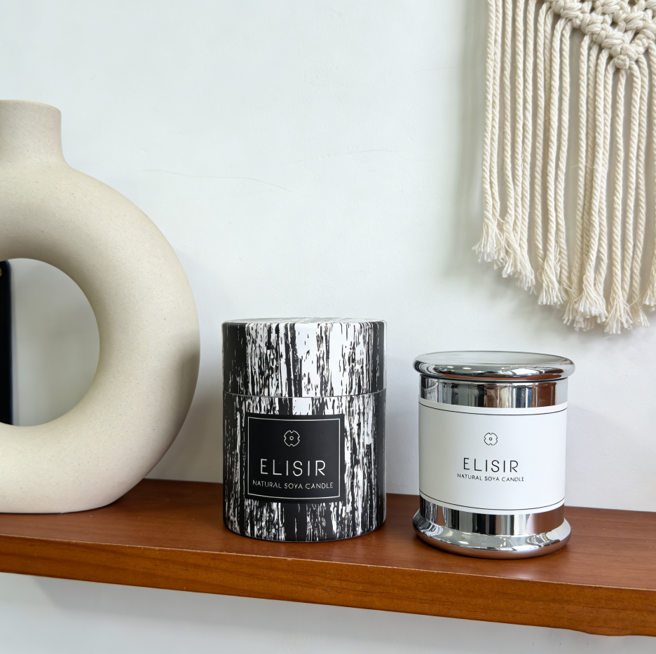 ELISIR Premium Soy Wax Candle 255g, Natural Soya Aromatherapy Candle For Home Relaxation And Home Refreshment