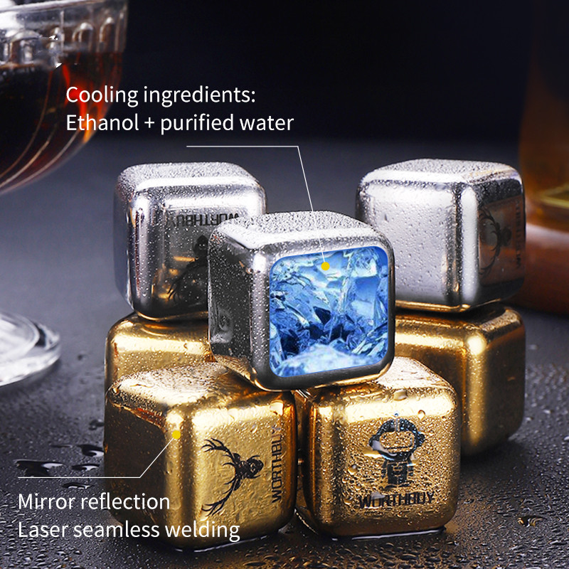 Title 3, 304 Stainless Steel Food Grade Metal Ice Cubes