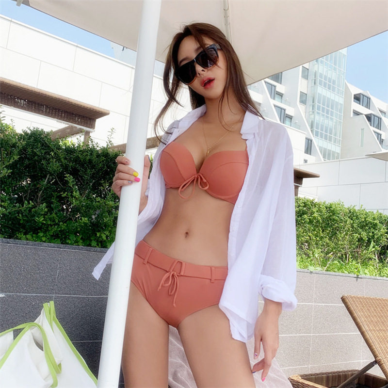 Sexy Ins Triangle Bikini Underwire High Waist Bikini - Image 3