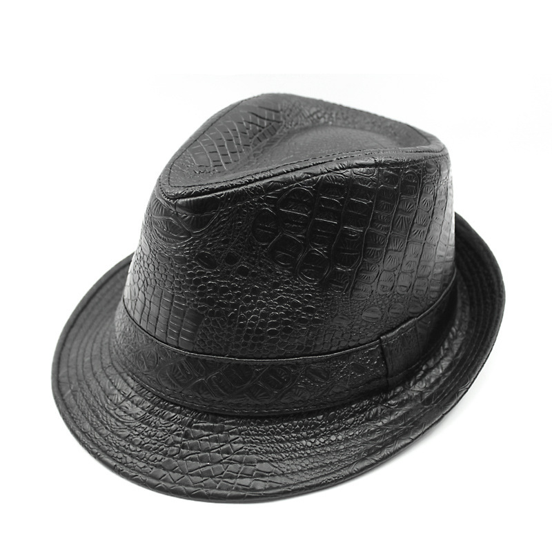 Men's And Women's Simple British Vintage Jazz Pu Leather Hat