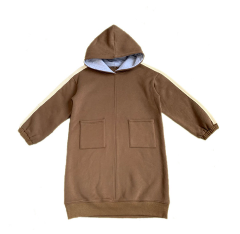 Winter Children's Hooded Girls Plus Velvet Loose Dress