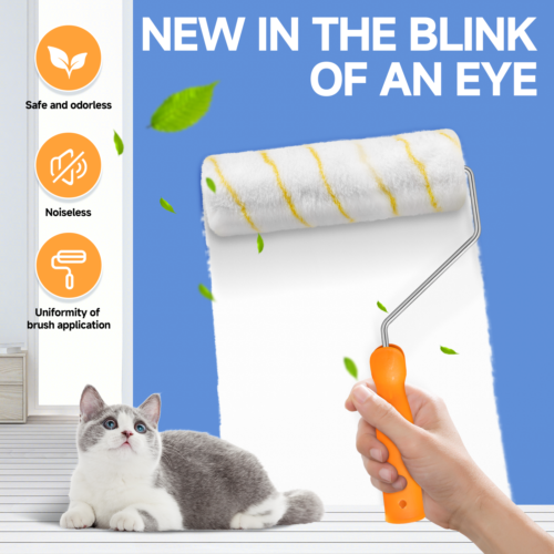 Paint Roller 9 Set Tray Rollers Soft Sleeves Brush Kit Decorating Painting Tool 4