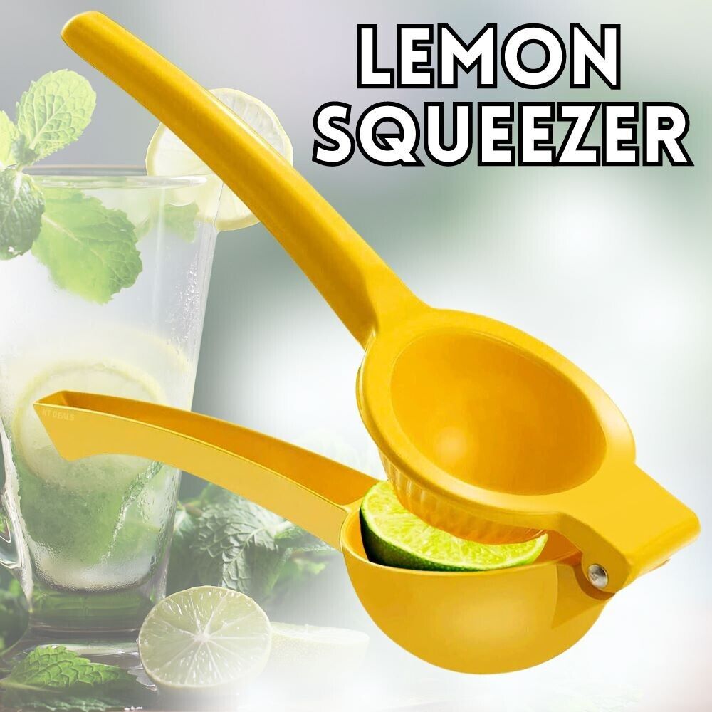 Citrus Juicer Press Tool Lemon Squeezer for Extracting the Most Juice Possible by KT Deals. Kitchen Metal Lemon Squeezer - Handheld Lemon Juicer Squeezer - Easy to Use Citrus Juicer - Manual Press. GET EVERY LAST DROP OF JUICE: Our lemon squeezer won’t wa