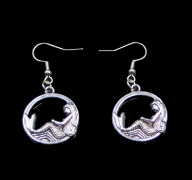 Mermaid cute Harajuku earrings Japanese and Korean personality female jewelry earrings earrings earrings