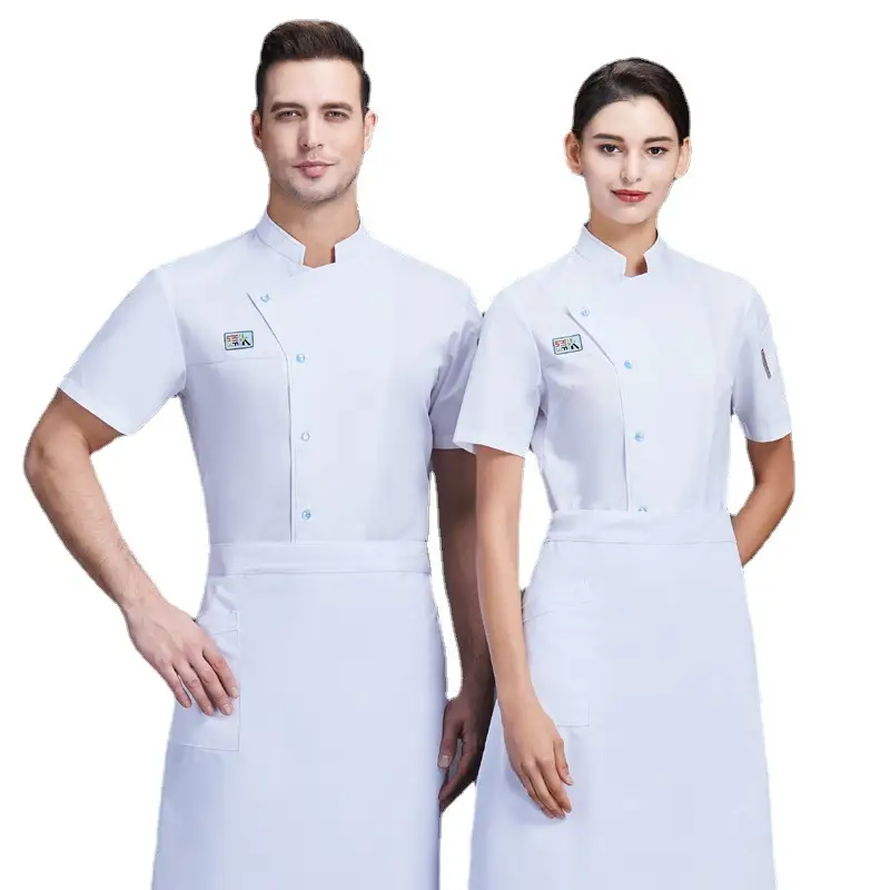 Chinese Restaurant Chef's Work Clothes Men's Solid Color Breathable