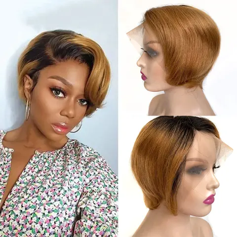 Reality Wig T-shaped Transparent Front Lace Hand-woven Headgear