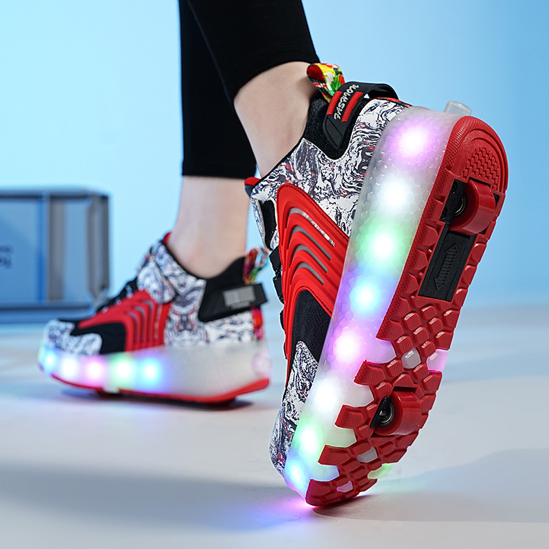 Children's Wheel Shoes LED  Light Emitting Charging Children's Lamp Shoes — foto 4