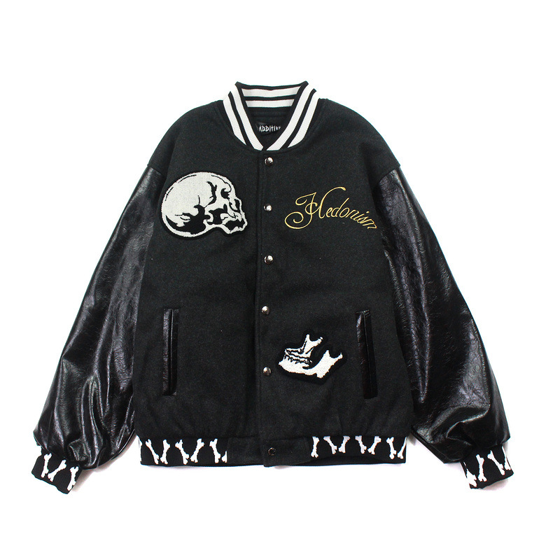 Autumn And Winter Tide Brand Embroidery Contrast Stitching Jacket