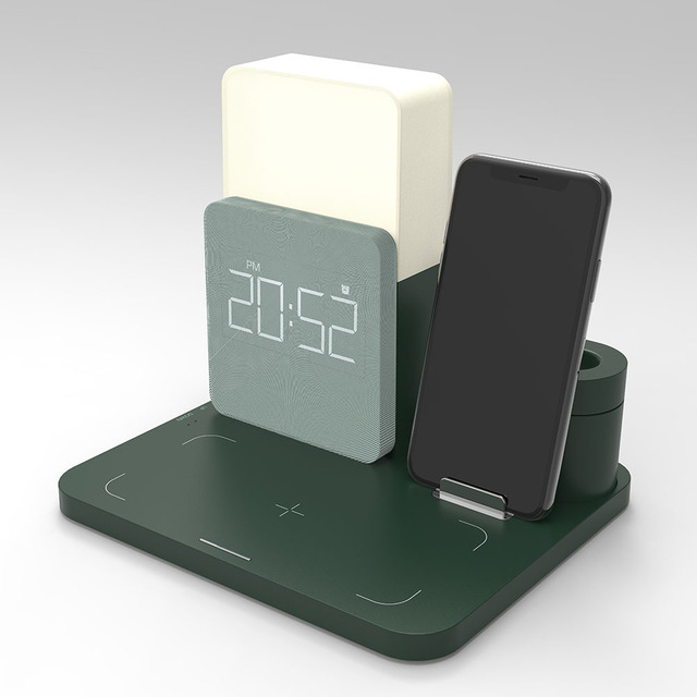 Digital LED Alarm Clock Night Light Magnetic Wireless Charger - Image 3