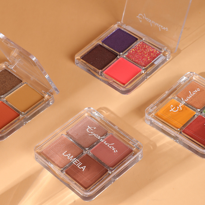Pearlescent Waterproof Beauty Sequin Four-Grid Eyeshadow