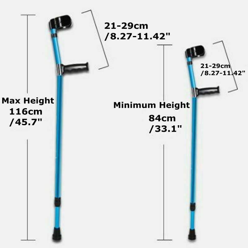 1X Height Adults Foldable Heavy Duty Walking Forearm Crutch Stick Aluminum Alloy — image 10