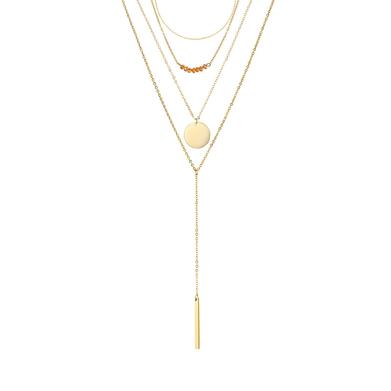 Amazon Jewelry Overlay Geometric Long Collar Chain