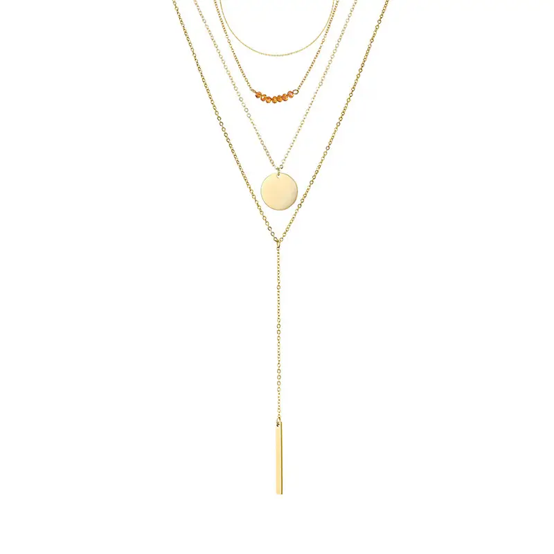 Amazon Jewelry Overlay Geometric Long Collar Chain