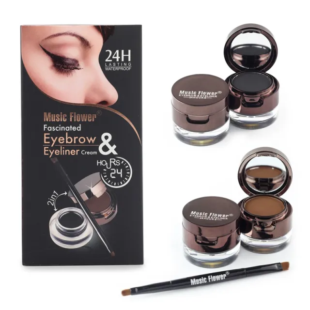 Music Flower Brown Black Gel Eyeliner Eyebrow Powder Brown Black - Shop at LoveMi
