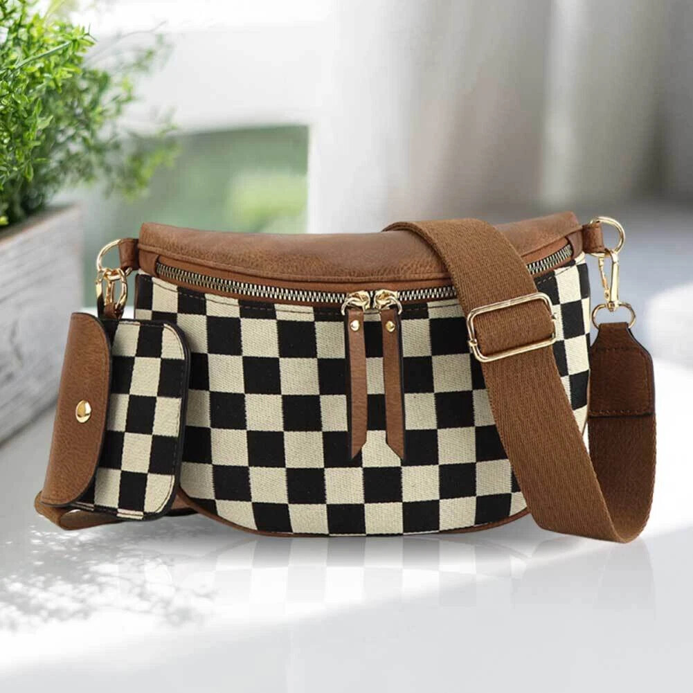 Ladies' Trendy Checkerboard Pattern Portable Bag 7