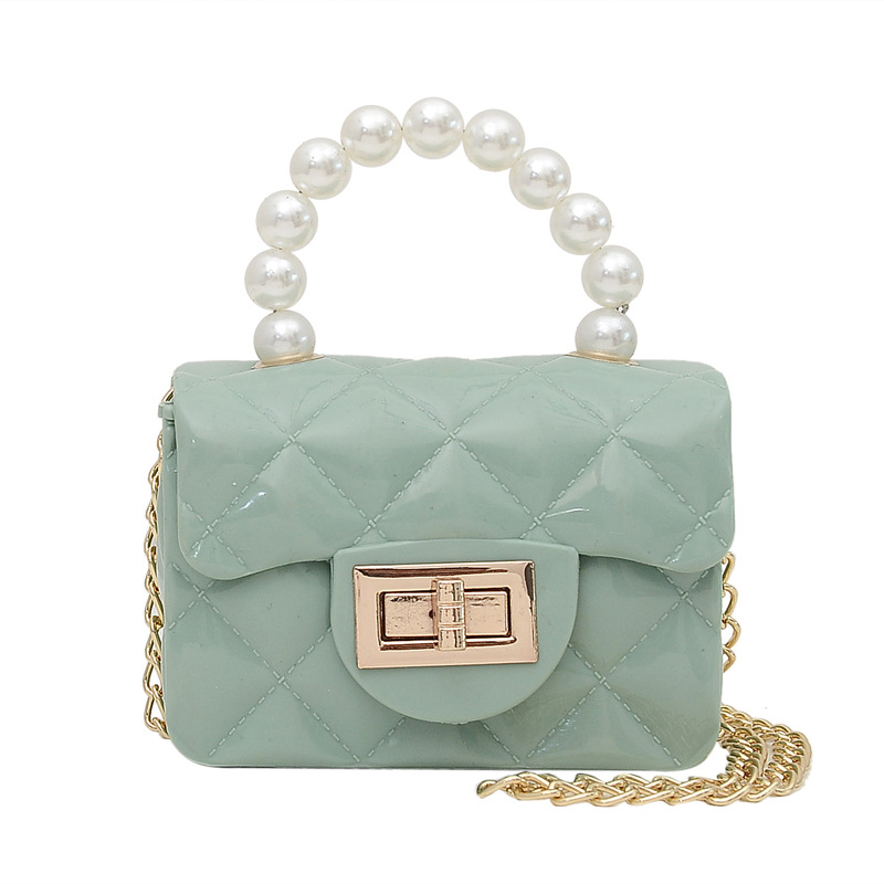 Title 15, Summer New Pearl Hand Chain Small Square Bag