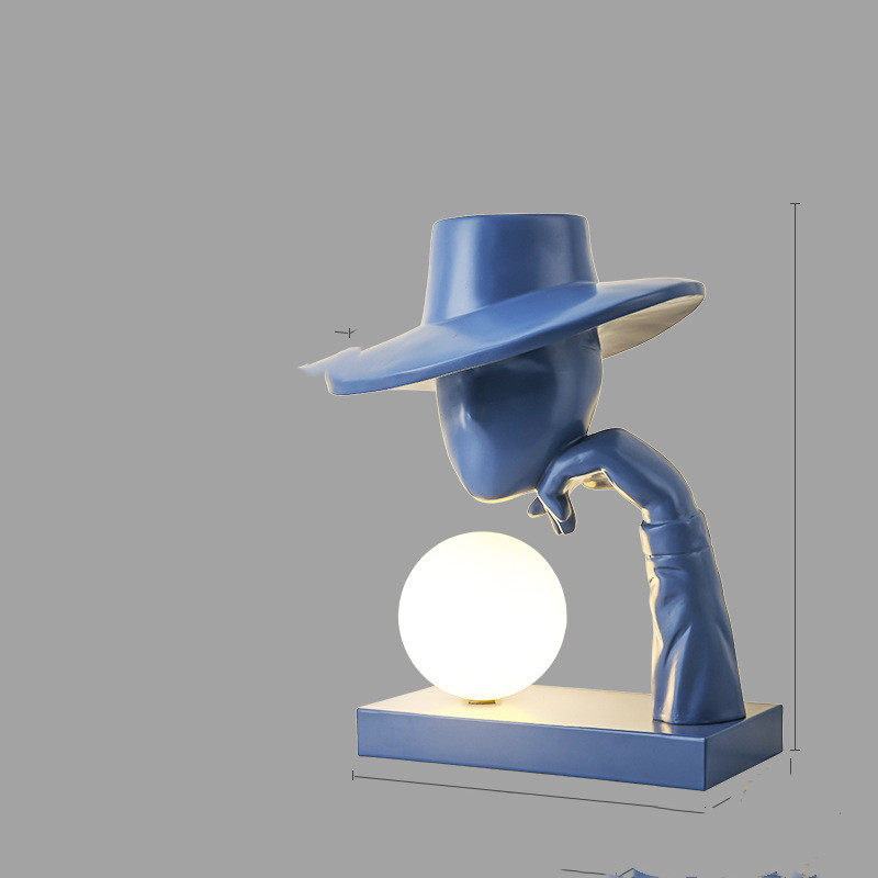 Hat table lamp blue threecolo