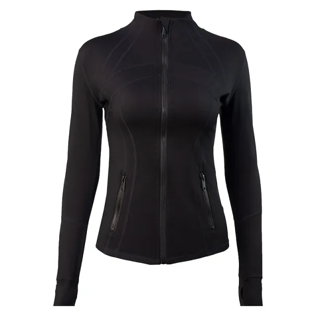 Reversible Brushed Yoga Clothes Ladies Jacket Black - Shop at LoveMi