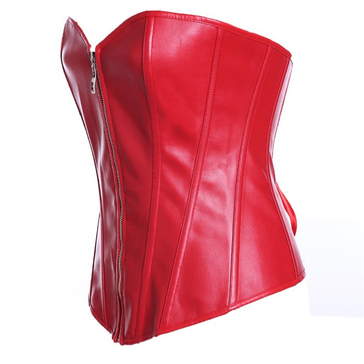 Title 9, Poly Urethane Leather Court Corset Zip Tight Co...