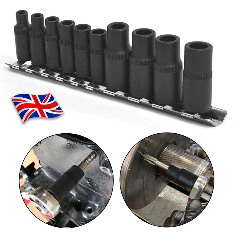 Magnetic Tap Socket Set 10-Piece Tap Holders 14 & 38