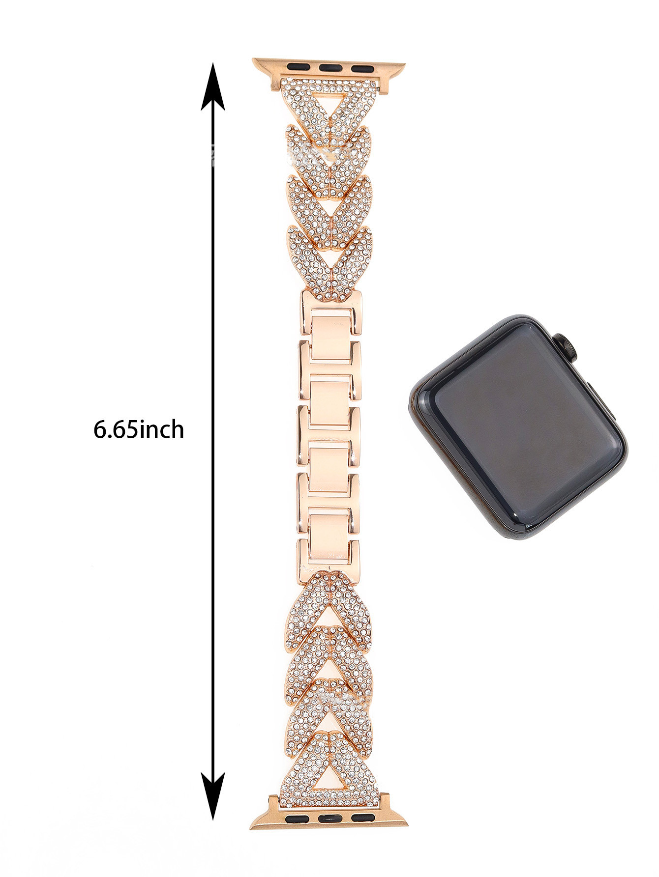 Title 4, Love V-shaped Full Diamond Metal Smart Strap