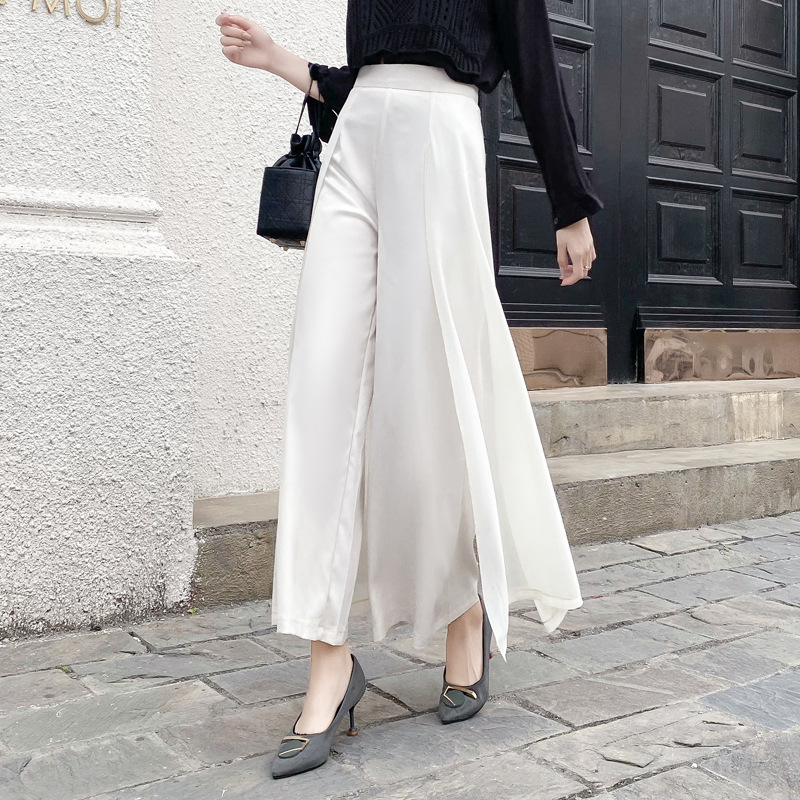 Title 4, Solid Color Irregular Straight-leg Pants Loose ...