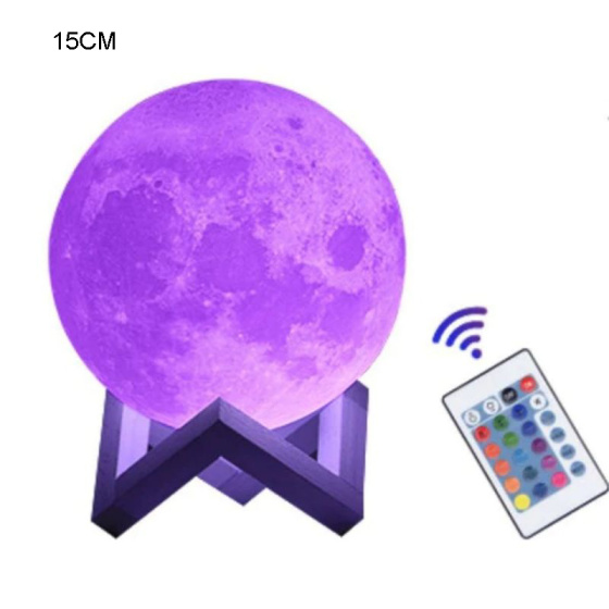 16-Color Lamp With Stand And Remote, Moon Lamp, LED Night Light With Dock, Creative Moon Light Uniq — foto 10