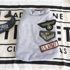 Military Badge Velvet Vest Pet Clothes - Grey - View 1