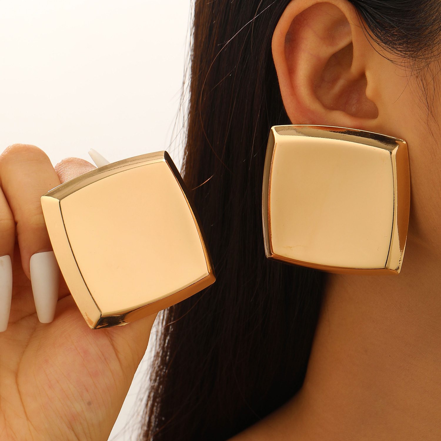Vintage Bold Lava Wrinkled Textured Metal Earrings, European Trend Irregular Geometric Statement Stainless Studs For Ladies