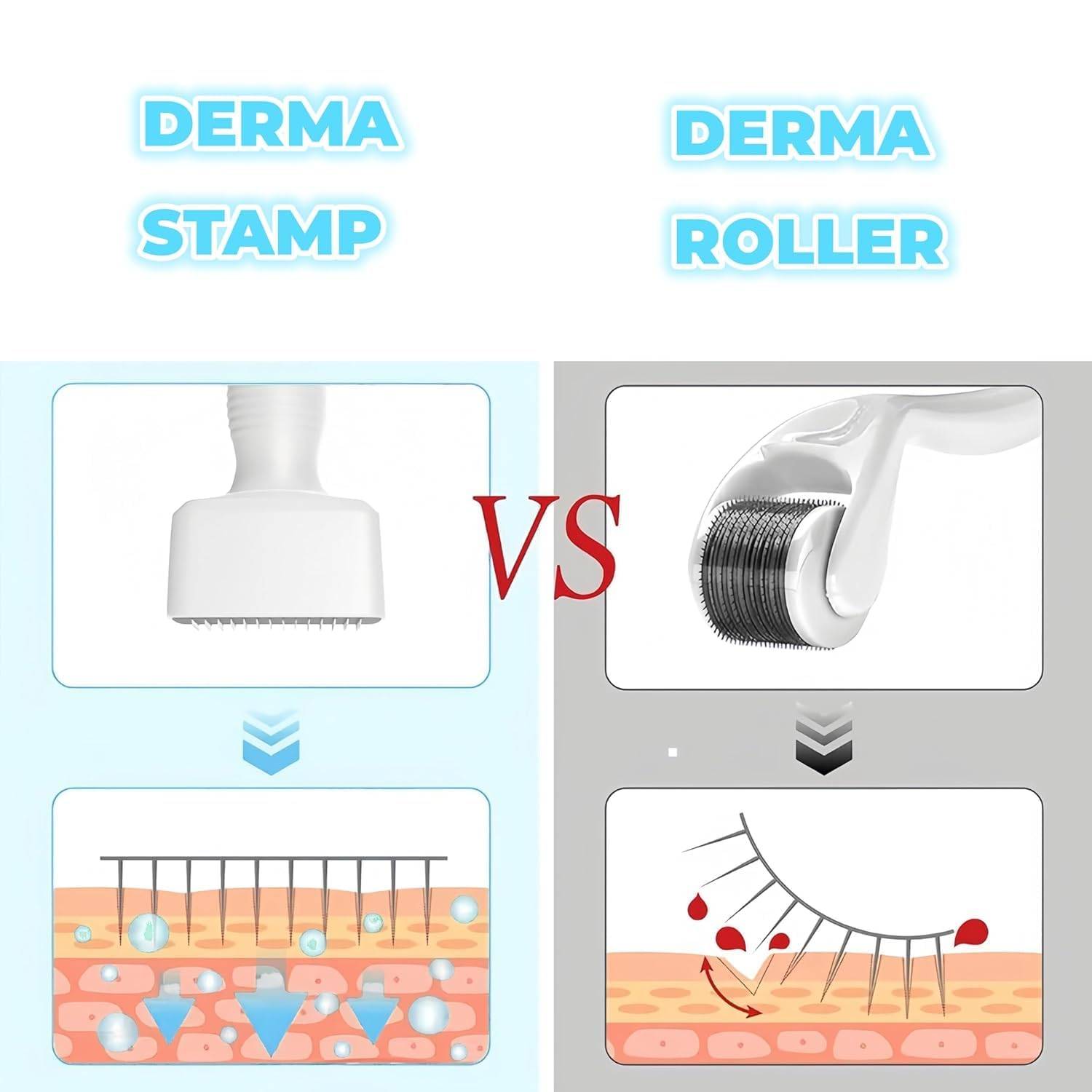 microneedling stamp for facial skin and scalp care