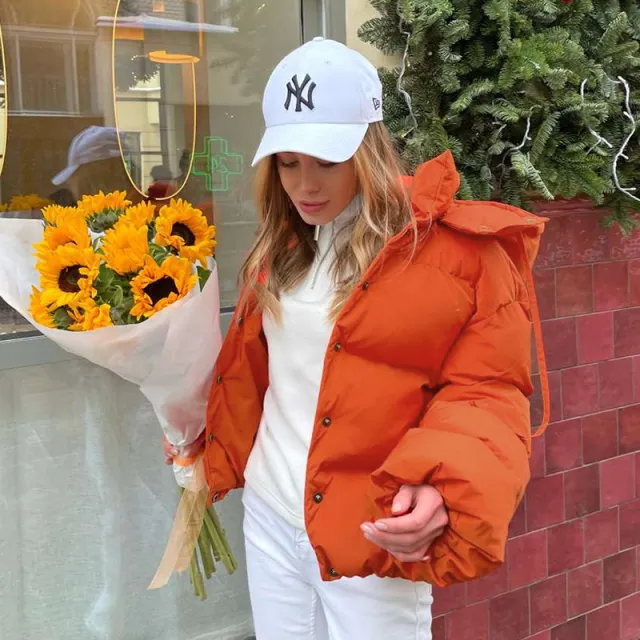 Casual Short breasted Hooded Long sleeved Cotton Jacket Orange - Shop at LoveMi